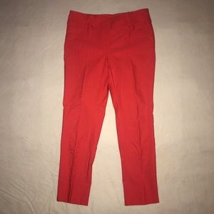 Deep coral cropped dressy pant